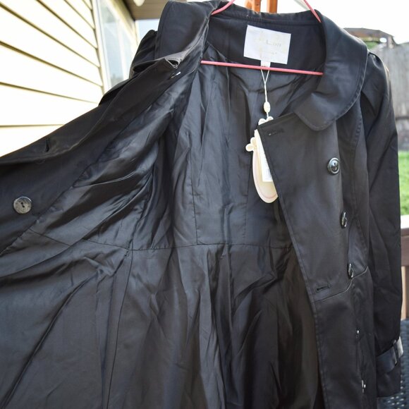 Black Trench Women Coat - a. YiLian 阿依莲 Lolita Style - Picture 6 of 7